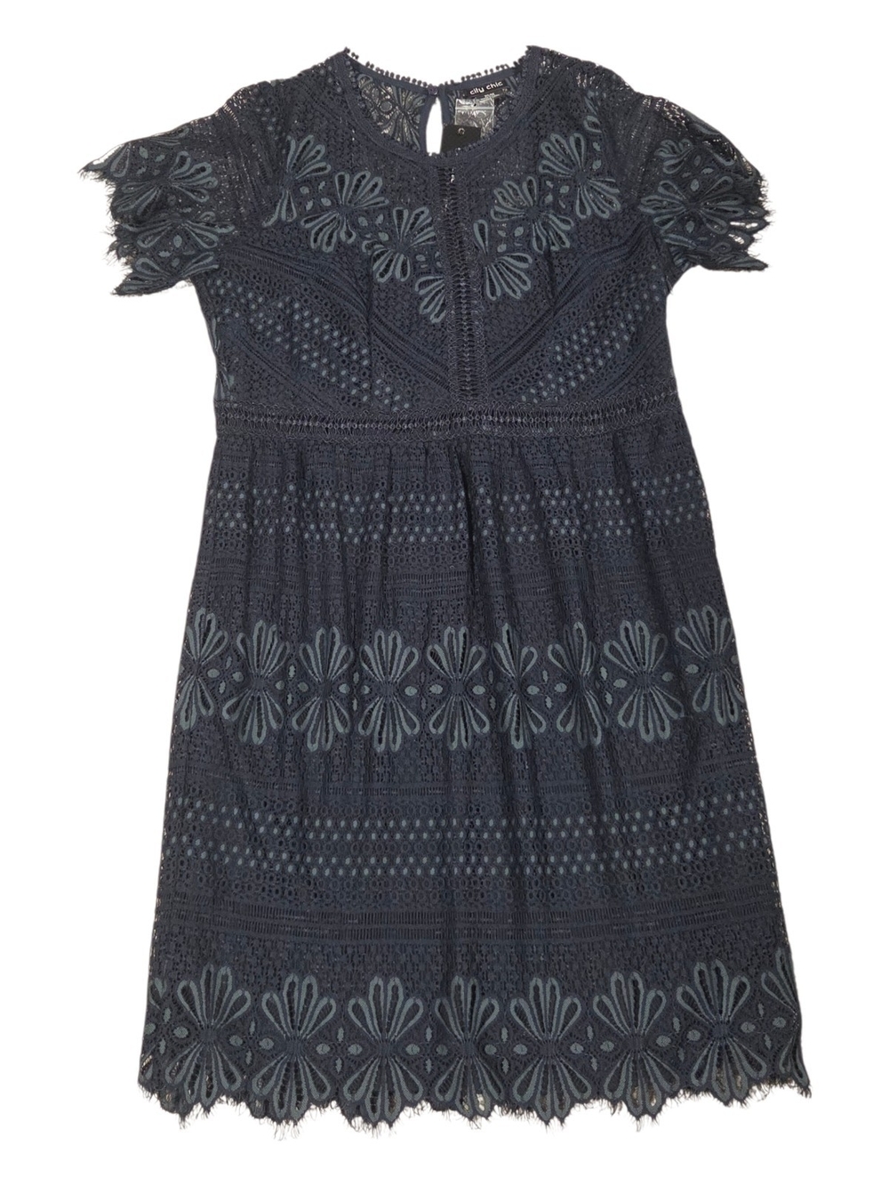 City Chic Navy Eyelet Lace Midi Dress